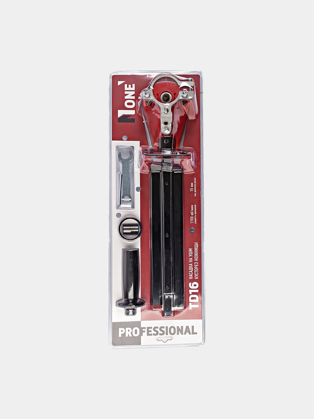 Насадка на УШМ NUMBER ONE TD16 "Кусторез", для живых изгородей, с ключом и ручкой, длина лезвия 31 см — фото 1