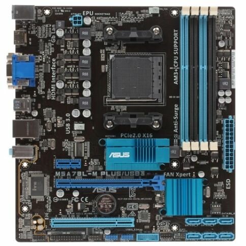 Материнская плата ASUS M5A78L-M (M5A78L-M) - AM3+, AMD 760G, 4xDDR3-2000 МГц, 1xPCI-Ex16, Micro-ATX