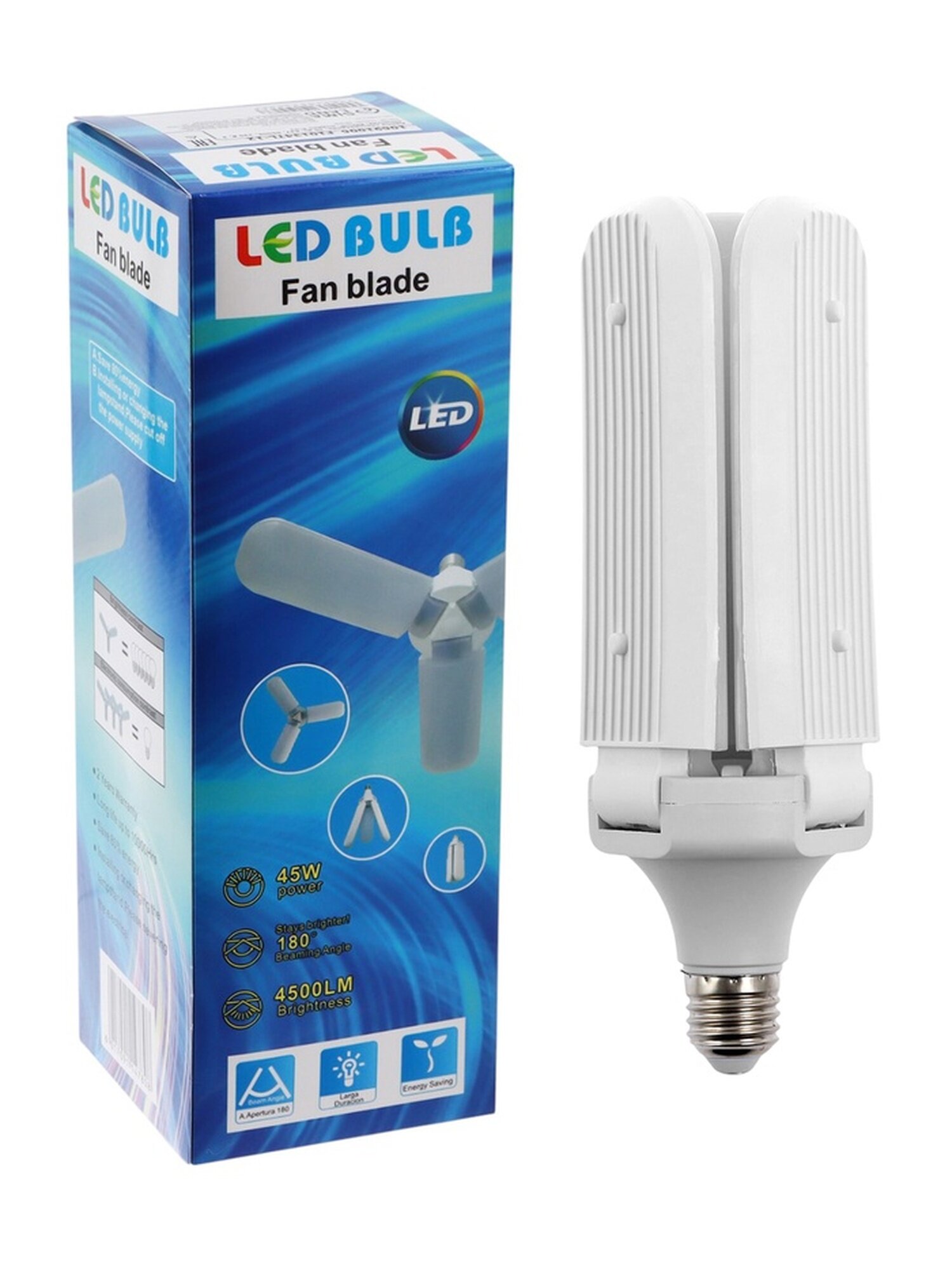 Лампа светодиодная 30 Вт E27 6500K 220 В 3 лепестка белый