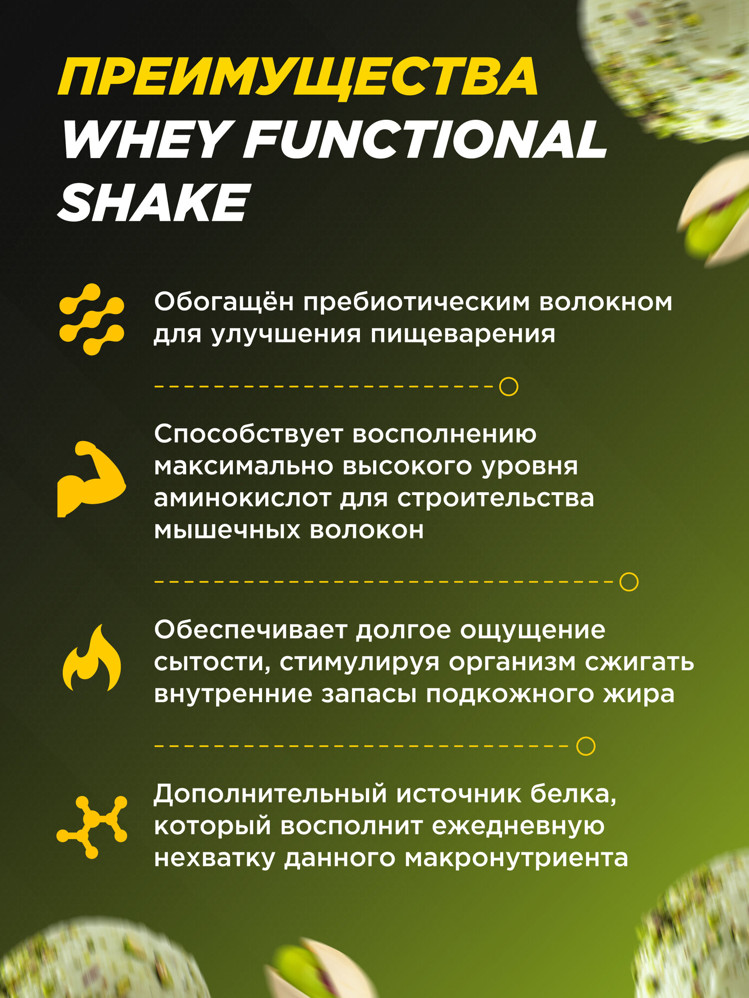 Протеин сывороточный PRIMEKRAFT Whey Functional Shake, Фисташковое мороженое, 900 гр, дой пак — фото 1
