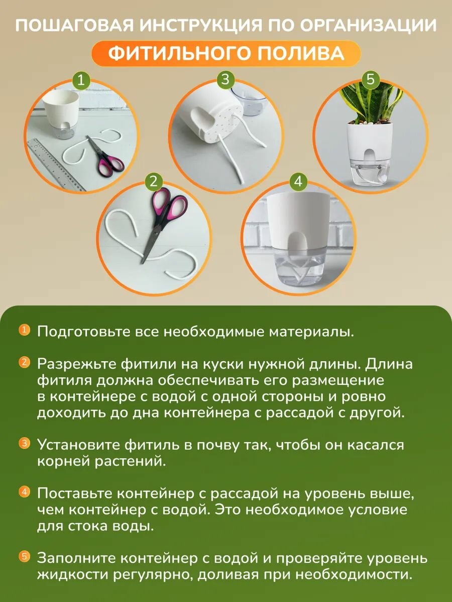 Мега набор сменных фитилей для растений, для автополива, 100 шт — фото 1