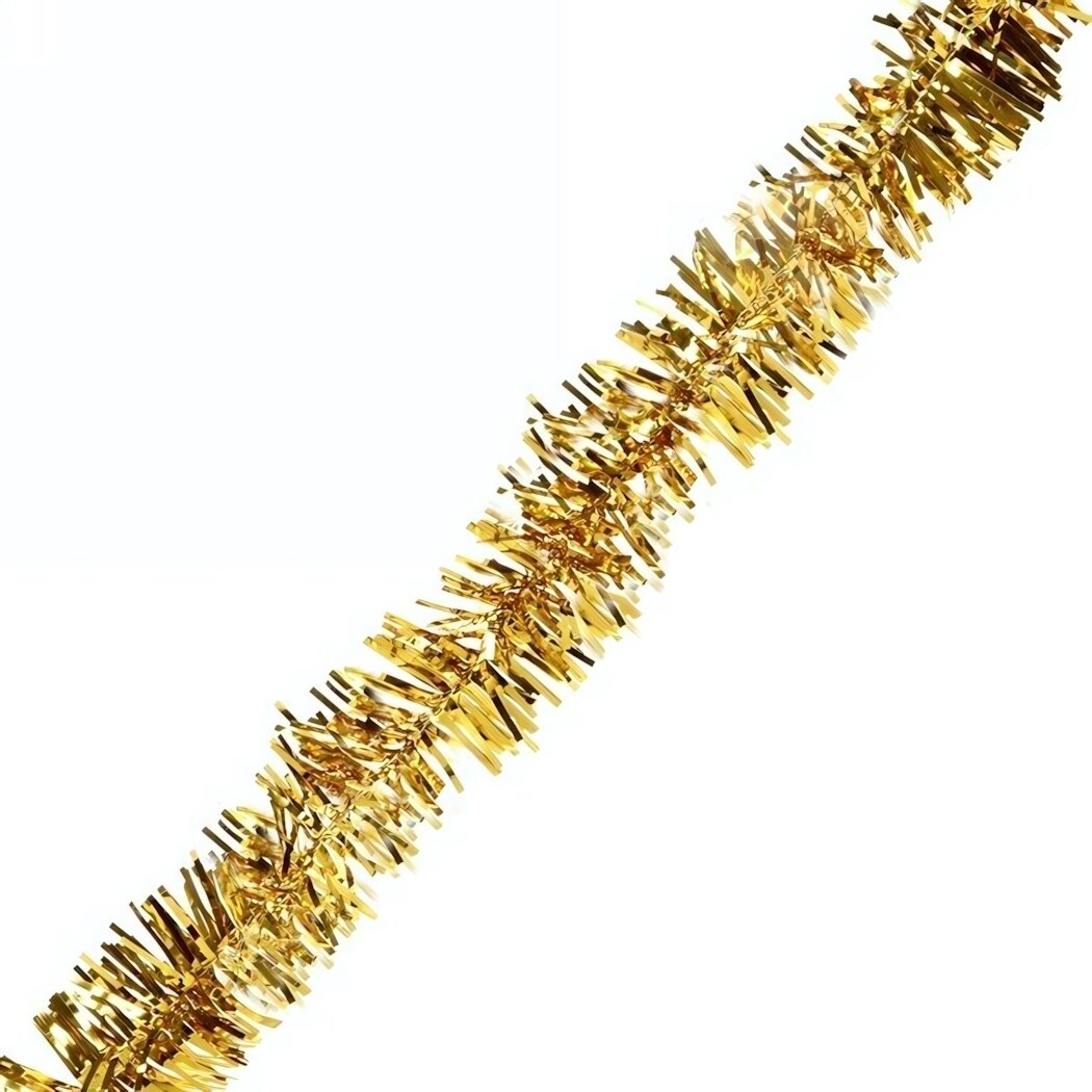 Мишура «Классика» золотая 2.05м ПВХ для новогоднего декора и интерьера