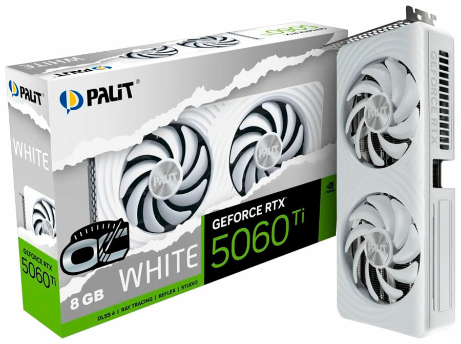 Видеокарта Palit GeForce RTX 5060 Ti WHITE OC 8GB (NE7506TU19P1-GB2062M)