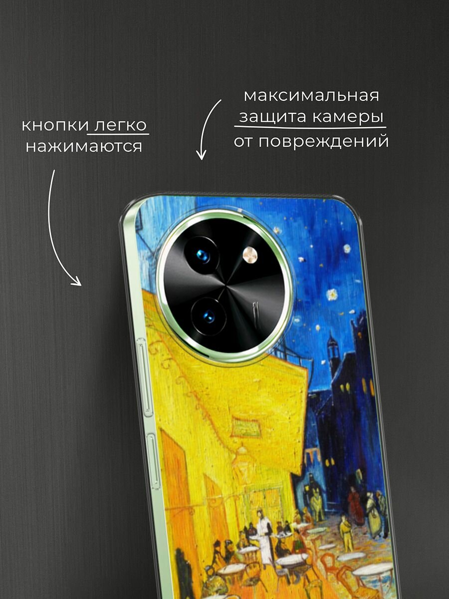 Чехол на Vivo T3x/Y38 5G / Виво Т3х/Y38 5G с принтом "Ван Гог Желтый дом" — фото 1