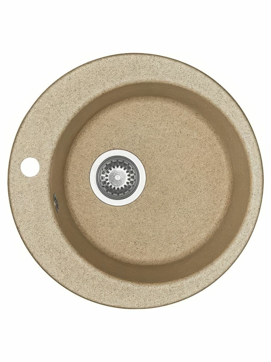 Мойка керамогранитная Aquaton Иверия (480х190х480) круглая одинарная песочная 1A711032IV220