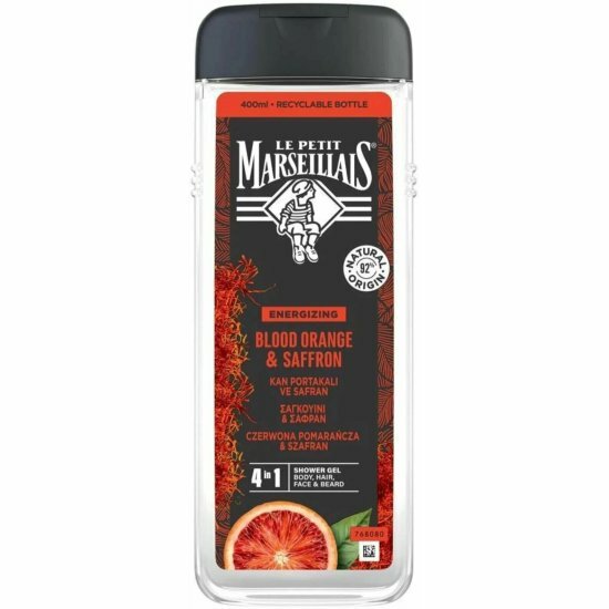 Гель-шампунь для душа 4в1 Marseillais Le Petit Men Красный апельсин и Шафран, 400 мл