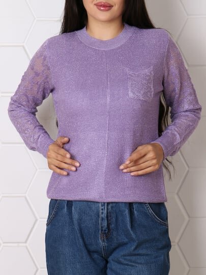 Свитер , размер OneSize, сиреневый — фото 1