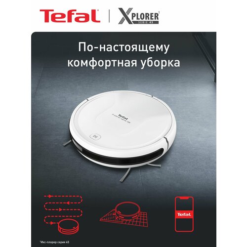 Робот-пылесос Tefal RG8227 белый для уборки шерсти, Wi-Fi, 150 мин, EAC — купить, цена, характеристики