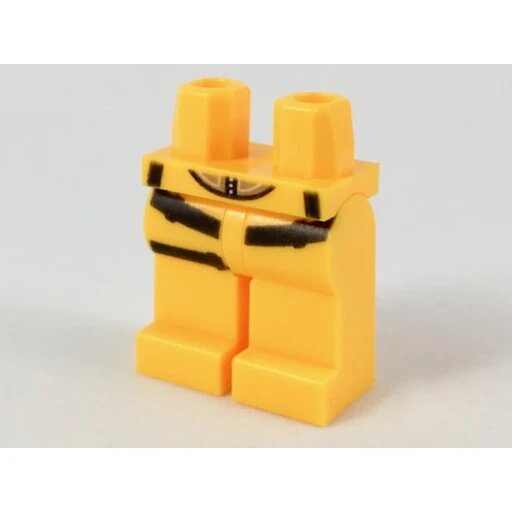 Hips and Legs with Dark Tan Semicircle Buckle and Black Straps Pattern, 970c00pb0902 Bright Light Orange N