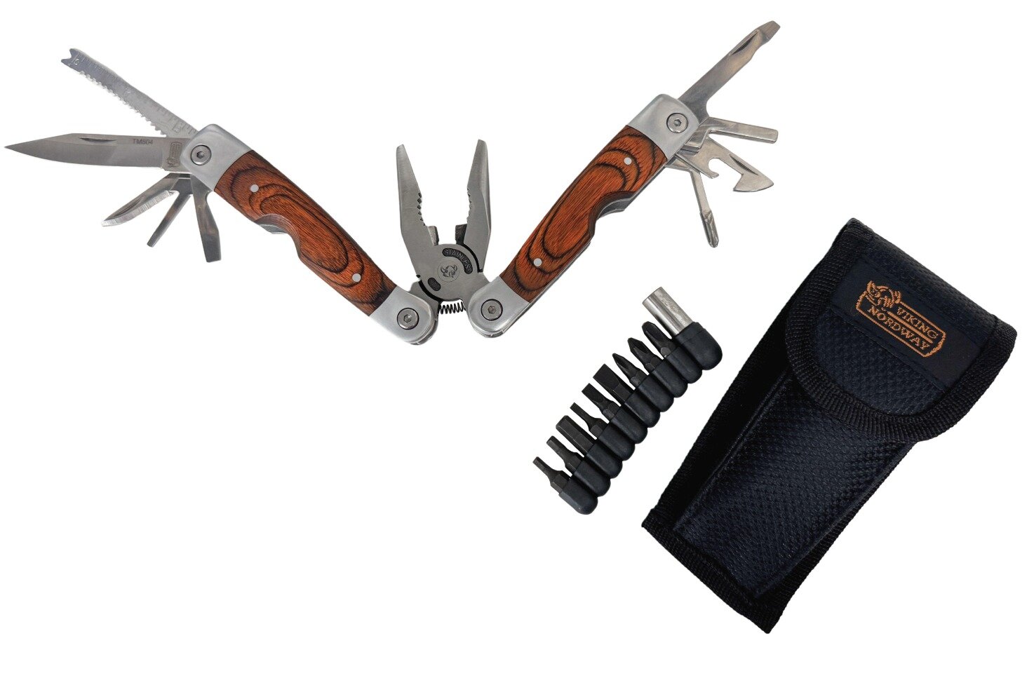 Мультитул Traveler с набором бит, 9 функций, сталь 420, арт. TM804