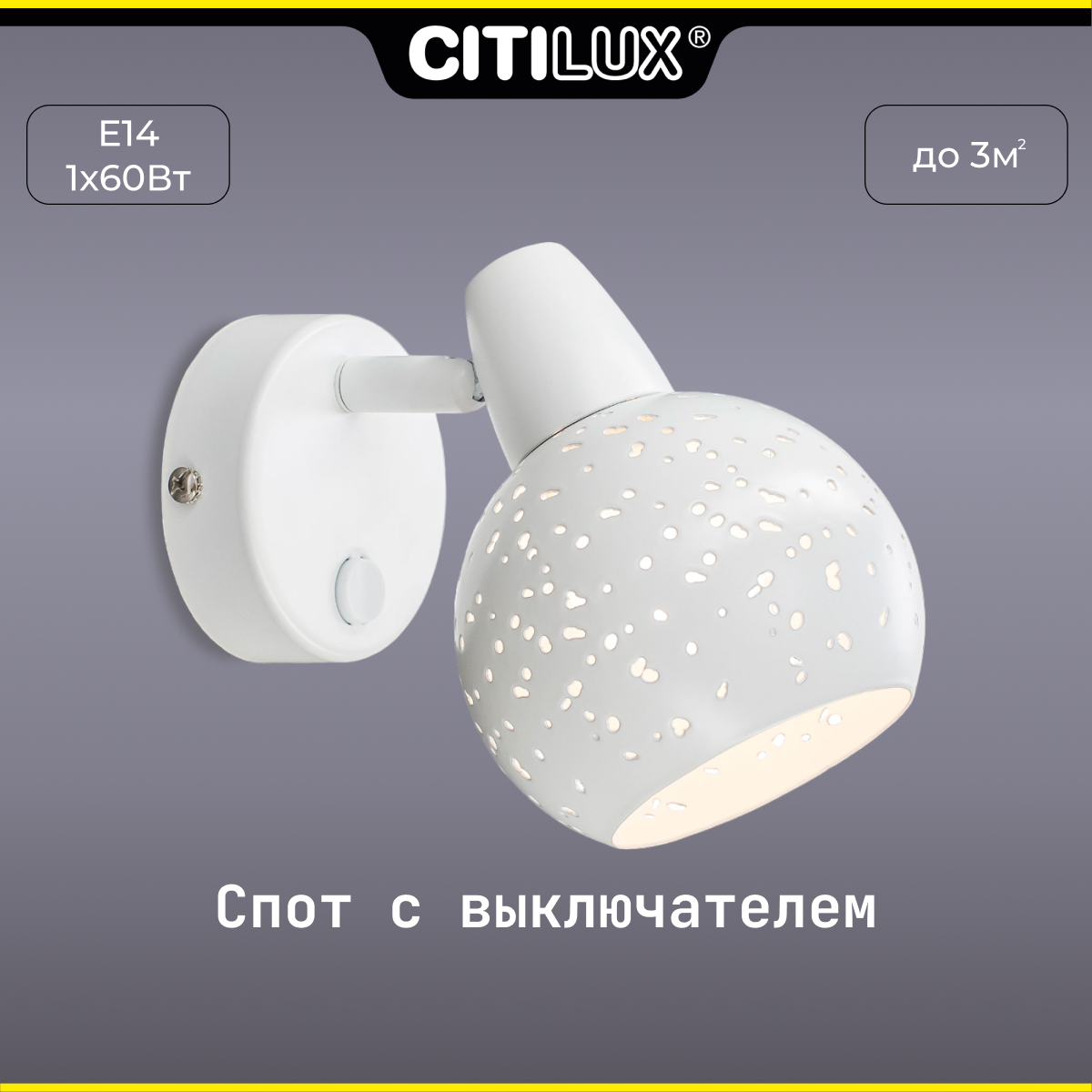 Citilux Деко CL504510 Спот поворотный с выключателем Белый