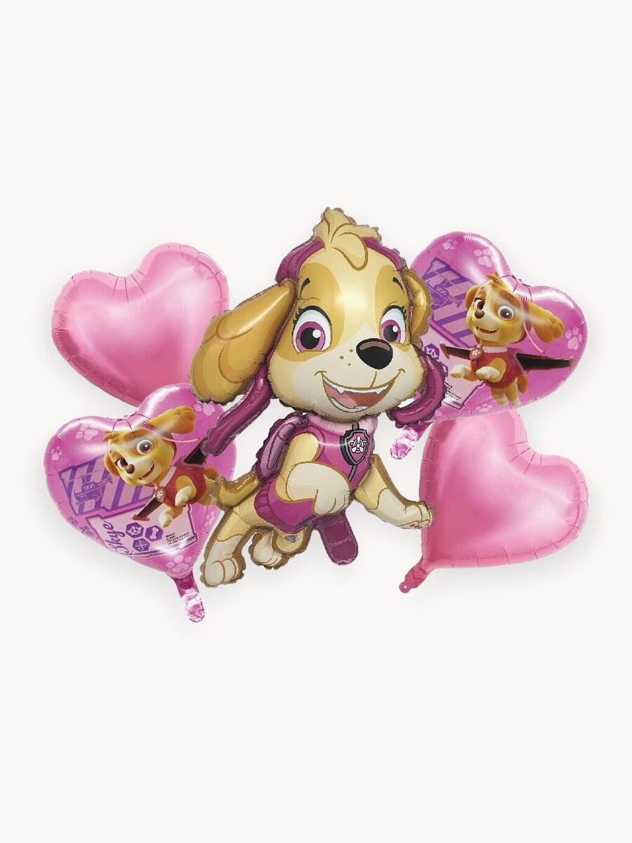 Набор воздушных шаров Shalex "Щенячий Патруль-Скай Летчик", фольгированных, 5 шт