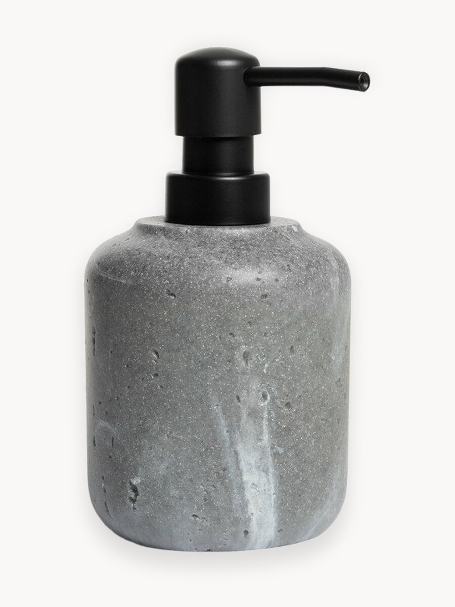 Диспенсер DeNASTIA Ronda, для жидкого мыла, полирезин, серый/белый, 300 мл