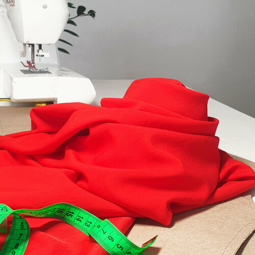 Ткань плательно блузочная Мерсеризованный Хлопок AL2303/Scarlet (1 метр)