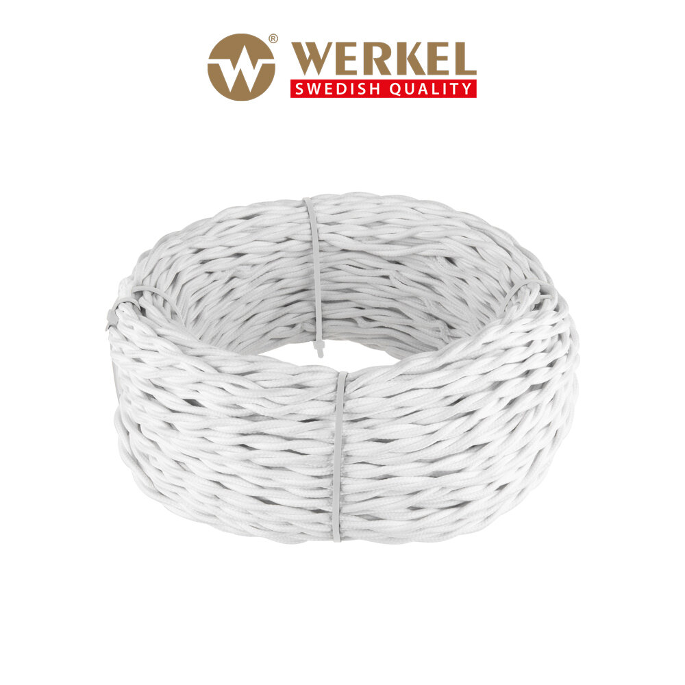 Ретро кабель витой двухжильный 2,5 мм Werkel W6452301, белый, 20 м.