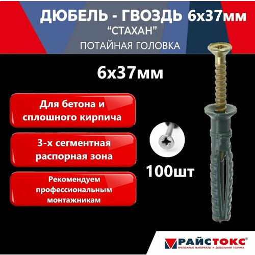 Дюбель-гвоздь (потайная головка) REISTOX Райстокс 