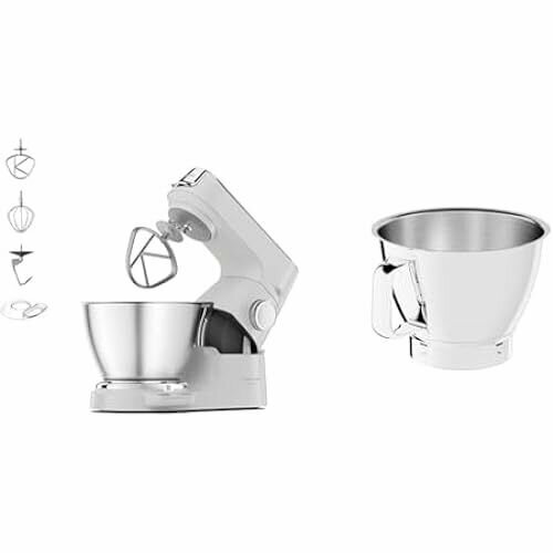 Kenwood Titanium Chef Baker KVC65001WH - кухонный комбайн со встроенными весами и чашей из нержавеющей стали KAB50000SS аксессуары 8052400₽