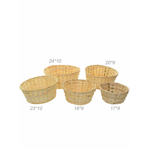 Корзина плетеная из лозы 5 штук набор подарочные корзинки для цветов без ручек 868₽