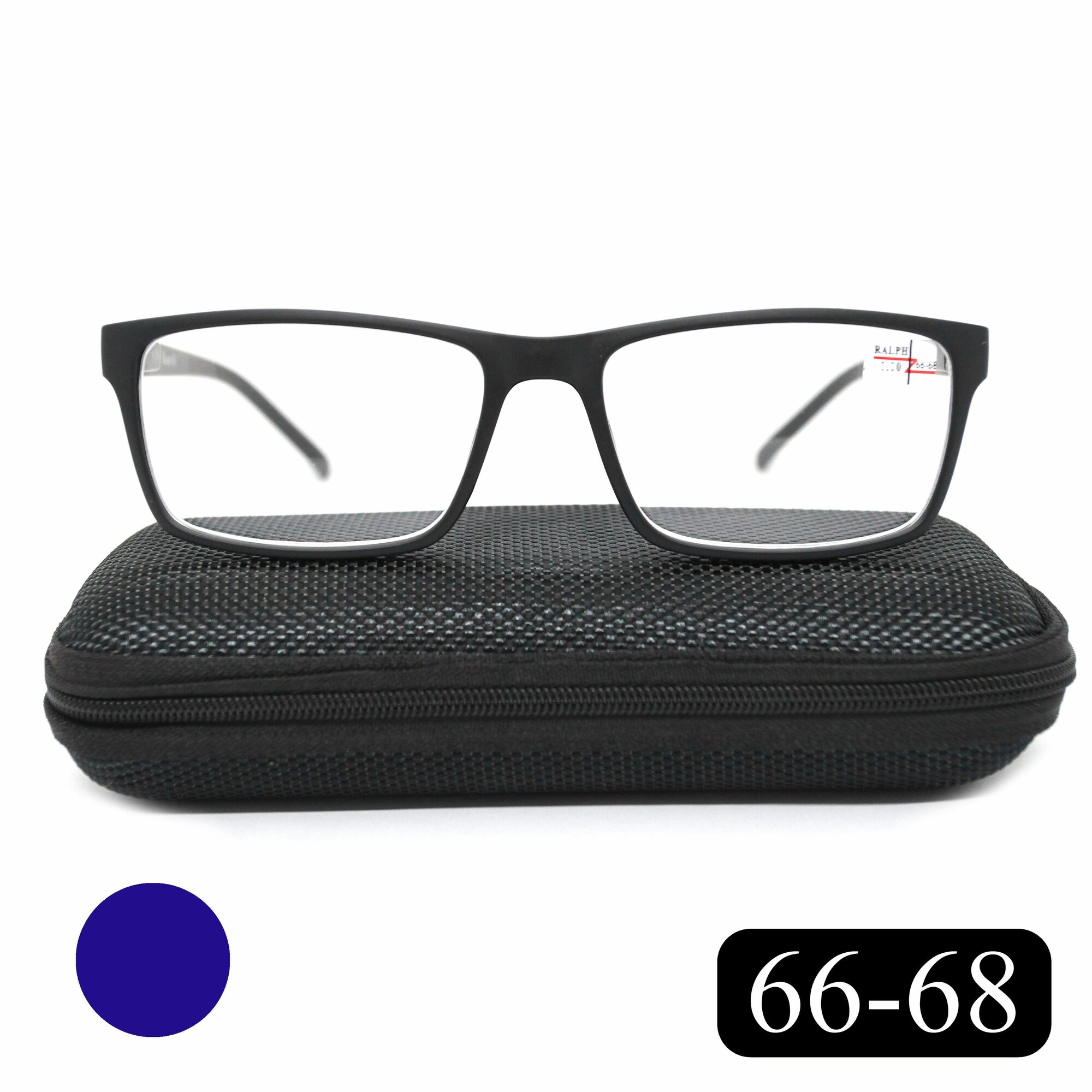 фото Очки РЦ 66-68 корригирующие (+5.50) RALPH 0491-C2, с футляром, цвет черно-синий, линзы пластик, РЦ 66-68