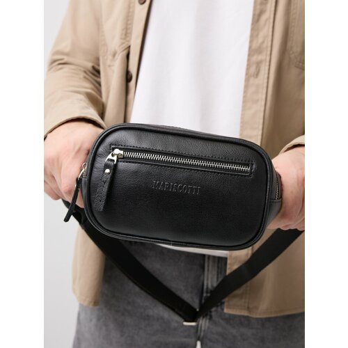 Сумка поясная Franchesco Mariscotti Удобная качественная сумка на все случаи жизни Удобная на работу в офис и на прогулку вечером в поездку фактура гладкая матовая черный кристалл 8460₽