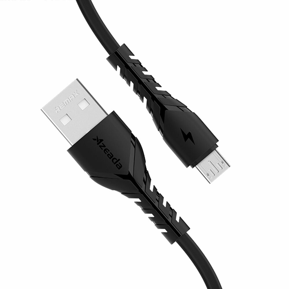 фото USB кабель REMAX PD-B47m Azeada MicroUSB, 3А, 1м, TPE (черный)