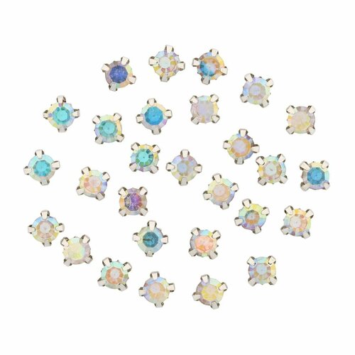 Стразы AstraCraft Хрустальные в серебристых цапах 6 мм цвет 42 прозрачные AB 4AR169176 40 шт 299₽