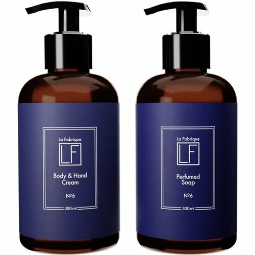 Подарочный набор парфюмированное жидкое мылокрем для рук и тела LA Fabrique Черная амбра-Слива 300мл 830₽