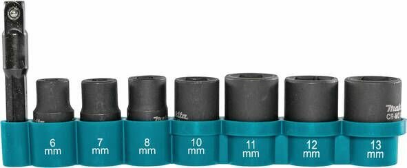Набор ударных торцовых головок 1/4 8 шт. (6, 7, 8, 10, 11, 12, 13 мм, адаптер) Makita E-12289
