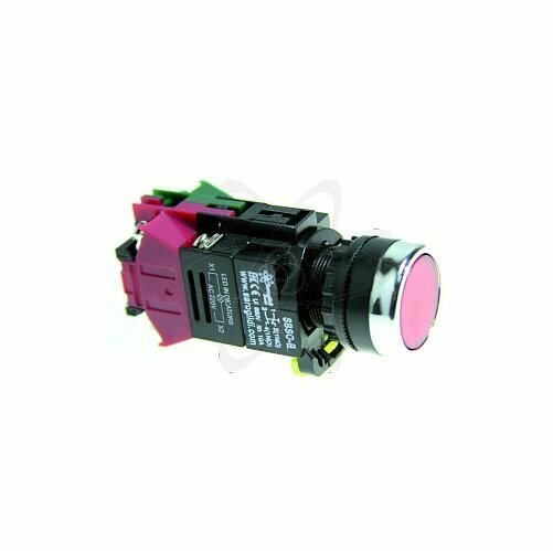 Кнопка Saroglidi Electric SE0021-0065, с LED-подсветкой, красная, 220 В 1з+1р