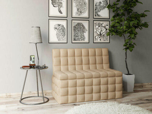 Изображение товара Диван для кухни и балкона "Темпо" PRIME, с местом для хранения, экокожа бежевая