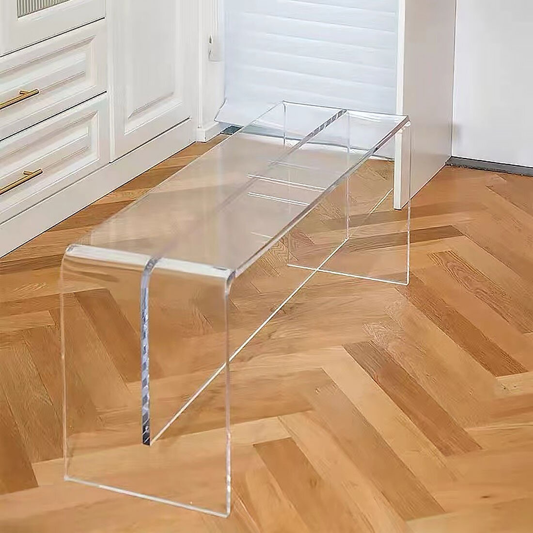 Прозрачная акриловая скамейка Clear Bench (бесцветный, ширина 60 см)