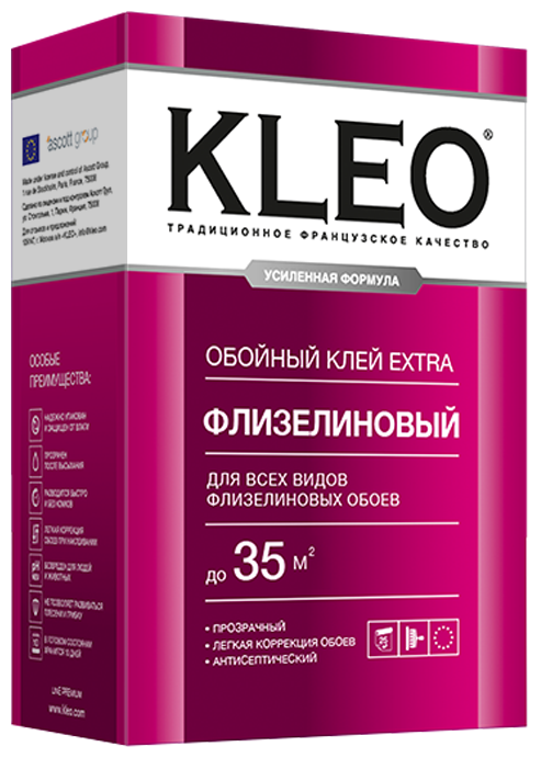Обойный клей для флизелиновых обоев KLEO сыпучий 030 EXTRA 35 16016801