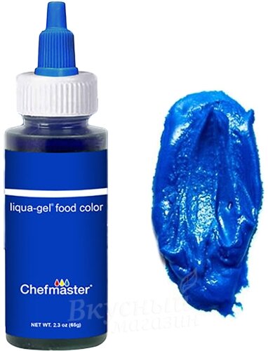 Краска Синий королевский гелевая Royal Blue Liqua-Gel Chefmaster, 65 гр.