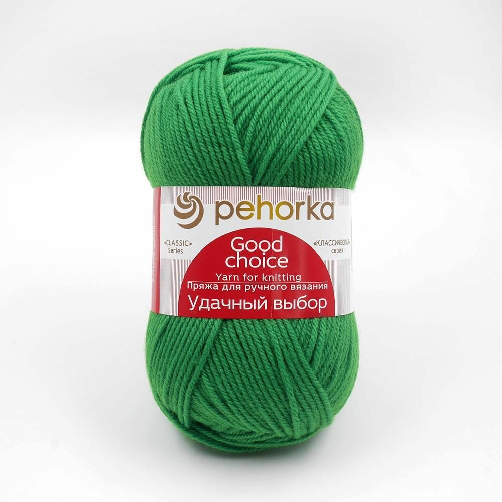 Пряжа Пехорка Удачный выбор 480 яркая зелень  100г 200м  упаковка 5 мотков 