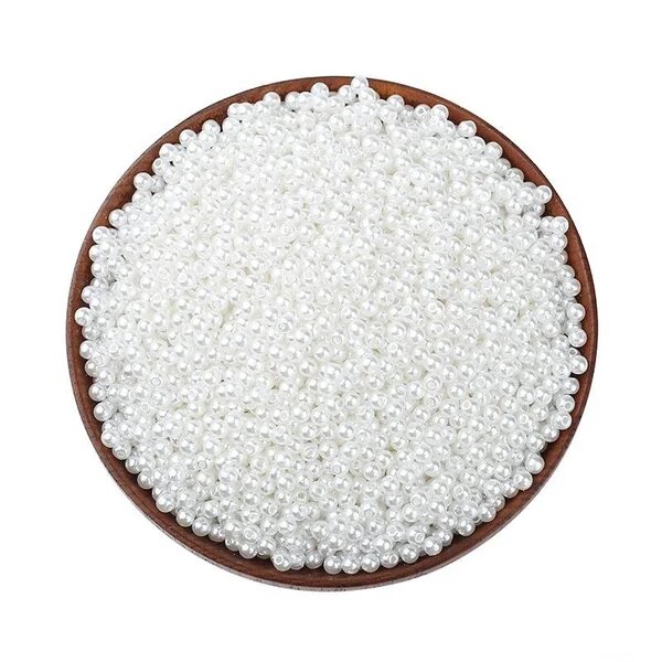 Пластиковые бусины с имитацией жемчуга набор для рукоделия 3 mm (400 PCS) white