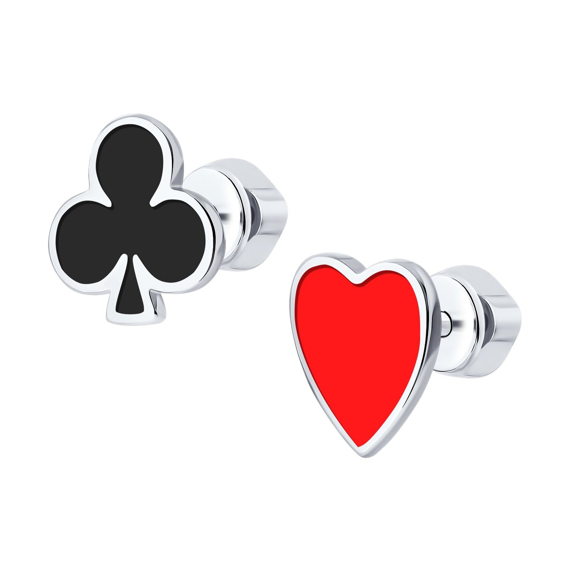 Серьги пусеты Diamant online, серебро, 925 проба, родирование, эмаль