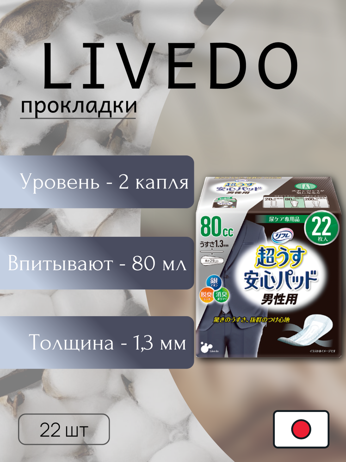 Прокладки урологические "Рефрэ" ("Refre") 80 мл (22 шт.)