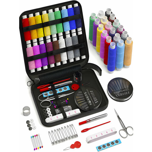 Швейный набор дорожный для дома и шитья с нитками иголками ножницами универсальный 43 предмета Набор для шитья 719₽