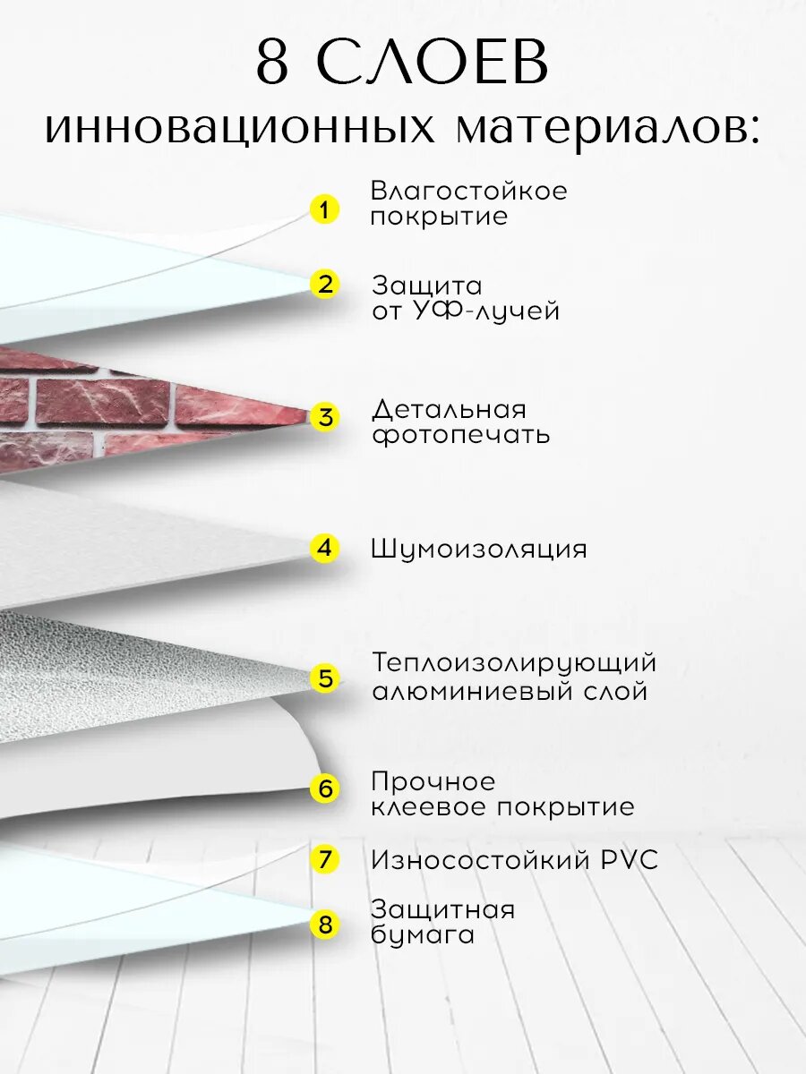 Conflate Панели стеновые самоклеящиеся декоративные 30*30 см, 20 шт. коричневый кирпич — фото 1