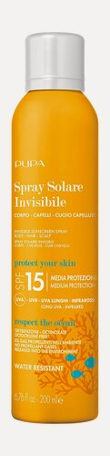 Изображение товара PUPA Солнцезащитный спрей для тела и волос Invisible Sunscreen Spray SPF15, 200 мл