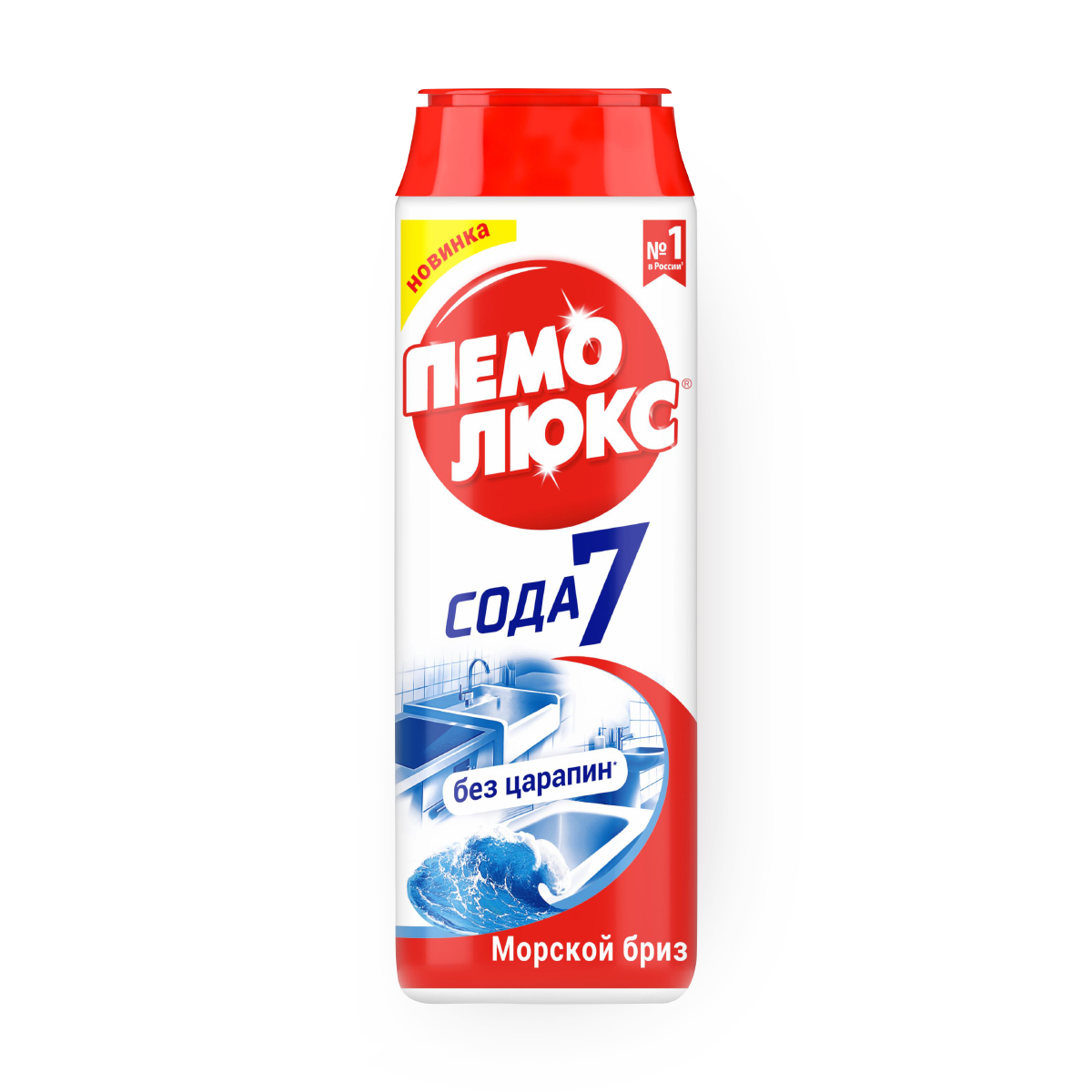 Чистящее средство Пемолюкс "Сода 5", морской бриз, порошок, бутылка, 480 г — фото 1