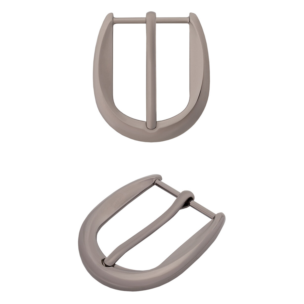 Пряжка для ремня металлическая, 25 мм, полукруглая, Айрис (олово - черный никель)