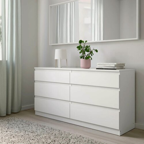 Изображение товара Комод с 6 ящиками - IKEA KULLEN/куллен икеа, 140х40х72 см, белый