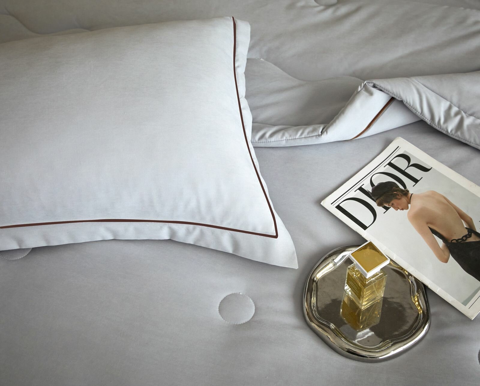 Постельное белье с одеялом евро, бархатный сатин, хлопок MEN-27A — фото 1