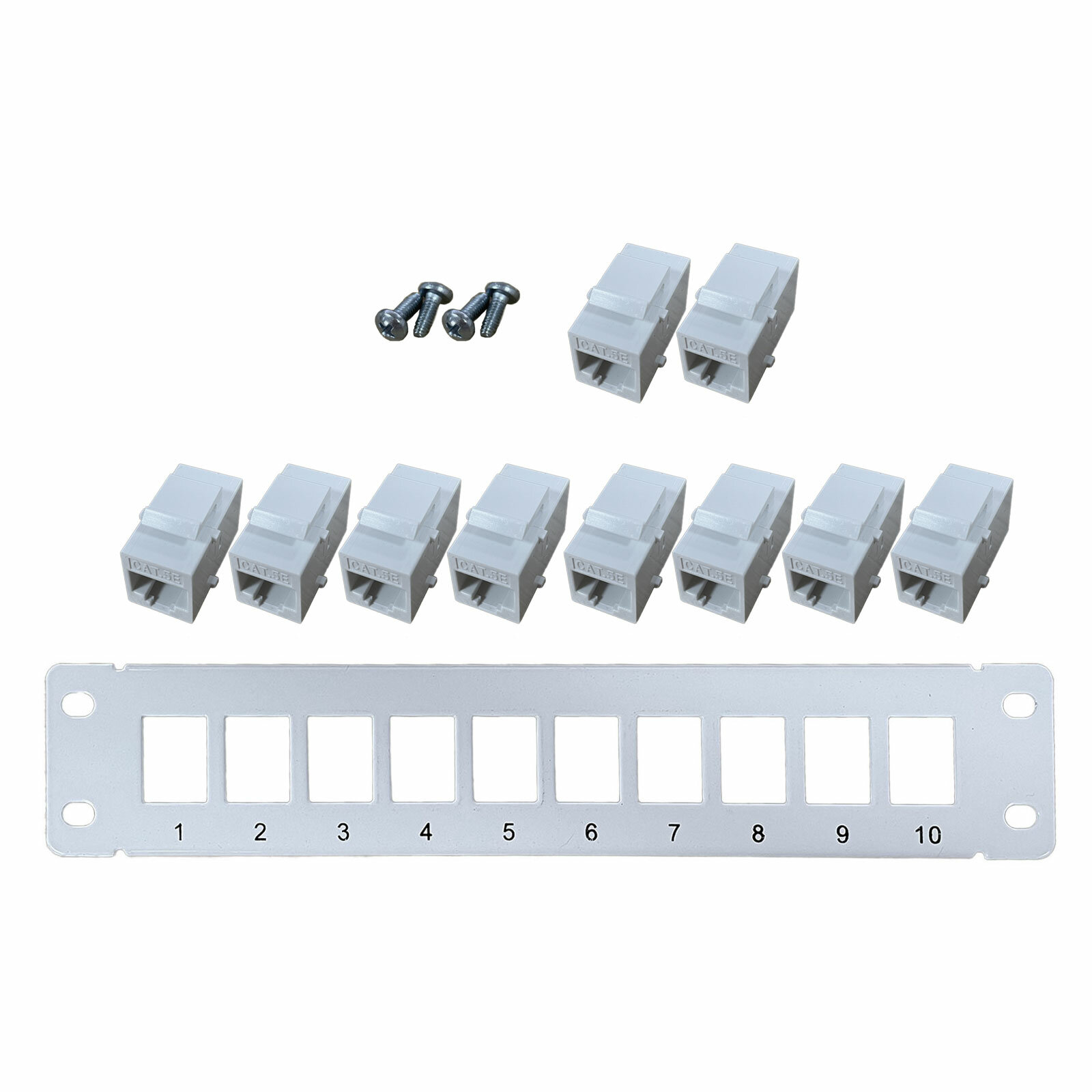 10 портов Прямой панель Cat5e Patch Panel RJ45 Адаптер