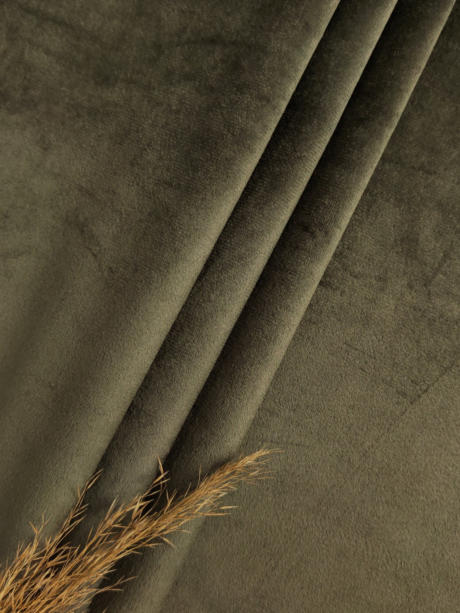 Ткань для пошива штор "Бархат велюр" на отрез от 1 м цвет коричнево-болотный производитель Турция