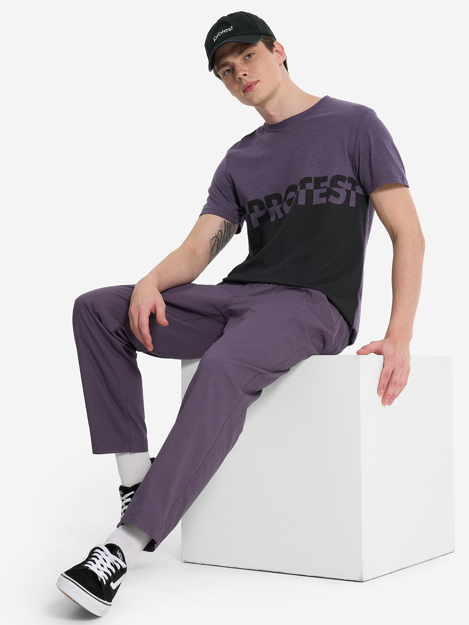 Футболка PROTEST Protest SS24 Male single dyed t-shirt, размер 52, фиолетовый — фото 1