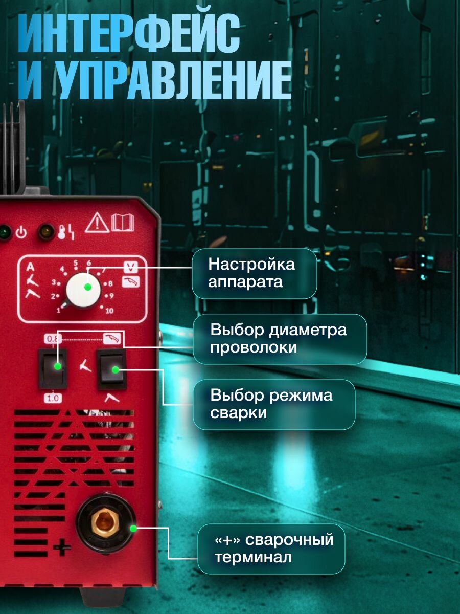 Сварочный аппарат полуавтомат ASILAK M2005 230В; 20-180 А; 80В; FLUX/MMA/TIG LIFT) (AS1570-6) — фото 1