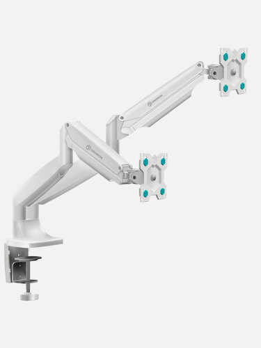 Изображение товара Крепление ONKRON G200 для двух мониторов 13"-32" настольное, 2 по 9 кг, газлифт, белый