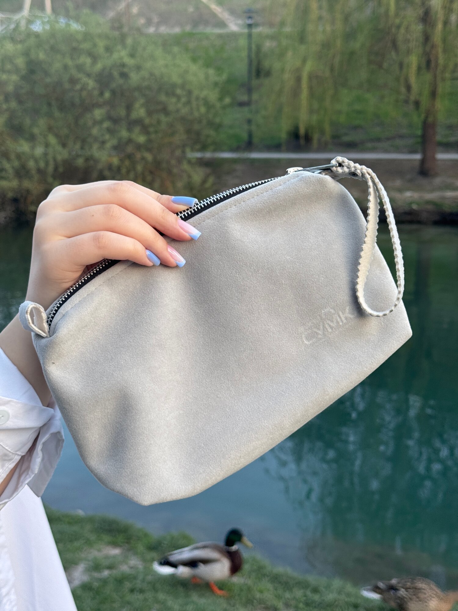 Косметичка ширина: 8 см., высота: 13 см., длина: 24 см., , серый — фото 1